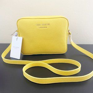 NWT Ted Baker Women Soft Leather Camera Yellow Bag